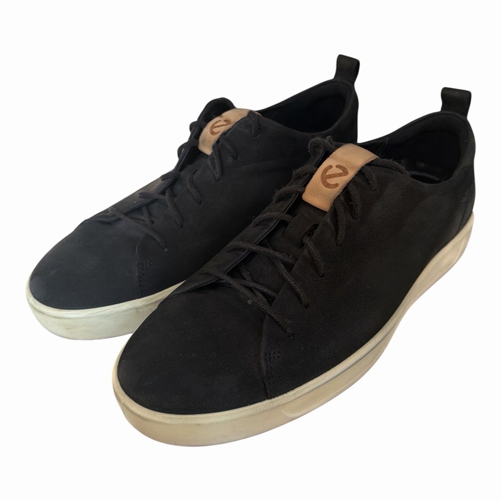 ECCO Soft 8 LX Men's Black Suede Leather Casual Comfort Sneaker Shoes Size 42